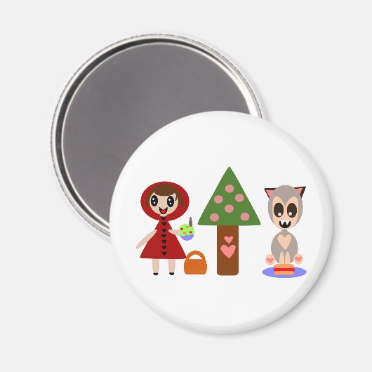 Little Red Riding Hoods Picnic Magnet (Vorderseite/Rückseite)