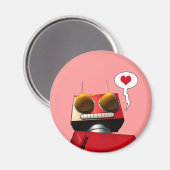 Little Red Robot Liebe Magnet (Vorderseite/Rückseite)