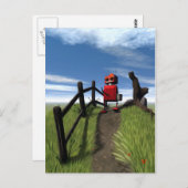 Little Red Robot Postcard Postkarte (Vorne/Hinten)