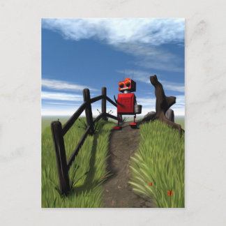 Little Red Robot Postcard Postkarte