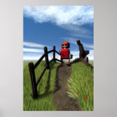 Little Red Robot Print Poster (Vorne)