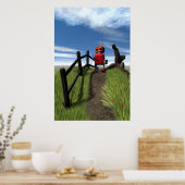 Little Red Robot Print Poster (Küche)