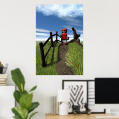 Little Red Robot Print Poster (Heimbüro)