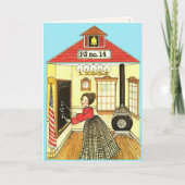 Little Red Schoolhouse Reproduction Gingham Doll Karte (Vorderseite)