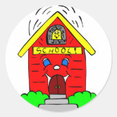 Little Red Schoolhouse Runder Aufkleber (Vorderseite)