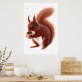 Little Red Squirrel Print Poster (Küche)