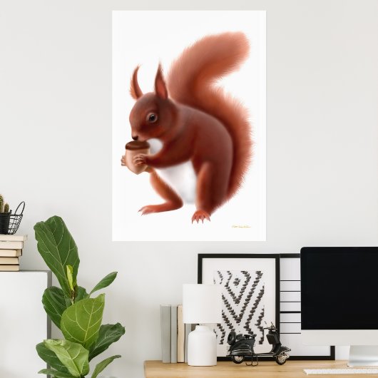 Little Red Squirrel Print Poster (Heimbüro)