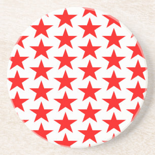 Little Red Stars Pattern Getränkeuntersetzer