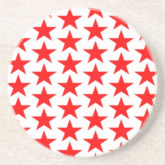 Little Red Stars Pattern Getränkeuntersetzer (Vorne)