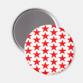 Little Red Stars Pattern Magnet (Vorderseite/Rückseite)