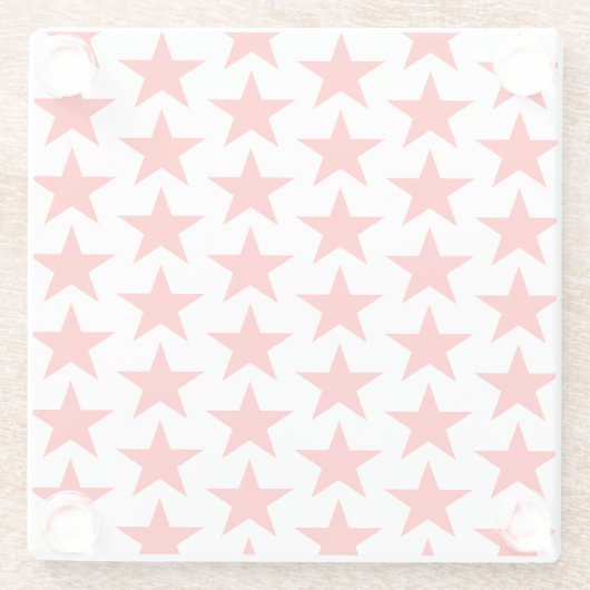 Little Red Stars Pattern Square Glasuntersetzer (Rückseite)