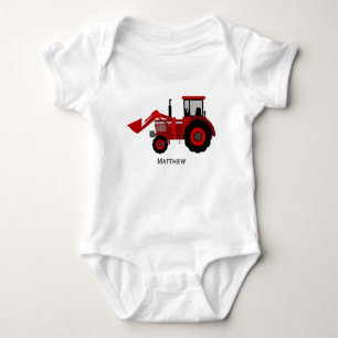Little Red Tractor Baby Strampler