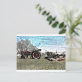 Little Red Tractor Postkarte (Stehend Vorderseite)