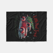 Little Red Truck Hauling A Christmas Tree Family M Fleecedecke (Vorderseite (Horizontal))