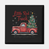Little Red Truck Hauling A Christmas Tree Family M Magnet (Vorne)