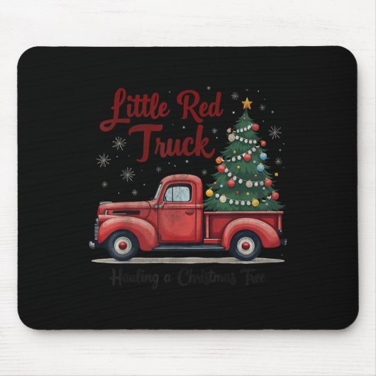 Little Red Truck Hauling A Christmas Tree Family M Mousepad (Vorne)
