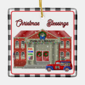 Little Red Truck Library Keramikornament (Vorderseite)