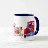Little Red Truck Patriotic Picnic Tasse (VorderseiteRechts)