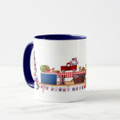 Little Red Truck Patriotic Picnic Tasse (Vorderseite Links)