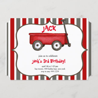Little Red Wagon Boy Einladung zum Geburtstag