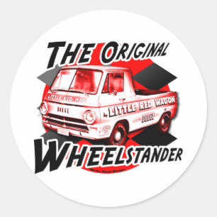 Little Red Wagon Design Runder Aufkleber