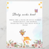 Little Reh, Big Joy Pink Blume Kinderdusche Thema Flyer (Vorne)