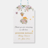 Little Reh, Big Joy Pink Blume Kinderdusche Thema Geschenkanhänger (Vorderseite)