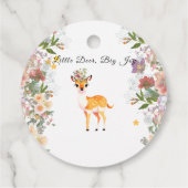 Little Reh, Big Joy Pink Blume Kinderdusche Thema Geschenkanhänger (Rückseite)