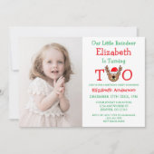 Little Reindeer 2. Geburtstag Einladung (Vorderseite)