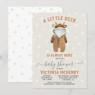 Little Reindeer Christmas Winter Baby Shower Einladung