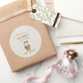 Little Reindeer Christmas Winter Baby Shower Runder Aufkleber