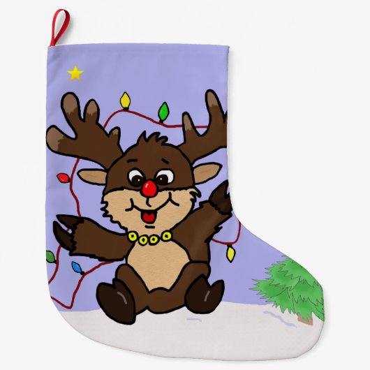 Little Reindeer Großer Weihnachtsstrumpf (Vorderseite)