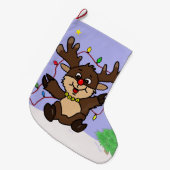 Little Reindeer Großer Weihnachtsstrumpf (Vorderansicht (hängend))