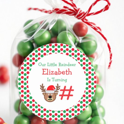 Little Reindeer Kindergeburtstag Runder Aufkleber