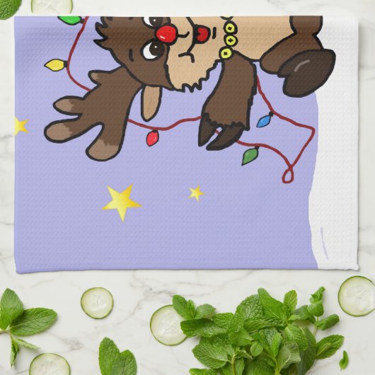 Little Reindeer Küchentuch (Gefaltet)