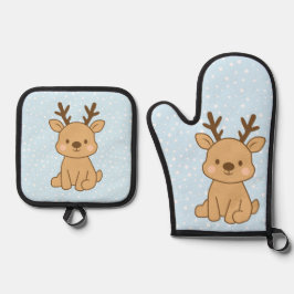 Little Reindeer Ofenhandschuh & Topflappen-Set