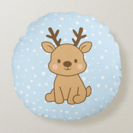 Little Reindeer Rundes Kissen