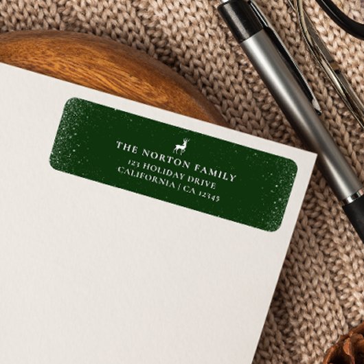 Little Reindeer Simple Snowflakes Grüne Weihnachte