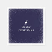 Little Reindeer Simple Snowflakes Weihnachtsnachts Serviette (Vorderseite)