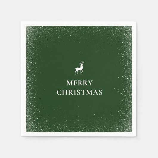 Little Reindeer Simple Snowflakes Weihnachtswald Serviette (Vorderseite)