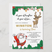 Little Reindeer Weihnachtsfeiertag Geburtstag Einladung (Vorderseite)