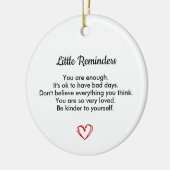 Little Reminders, Mental Health Gift, Positive Keramik Ornament (Links)