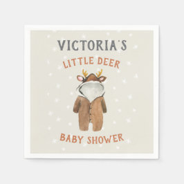 Little Rentier Christmas Winter Baby Shower Invit Serviette