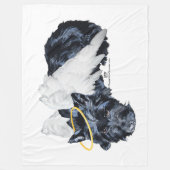 Little Resting Scottie Angel Fleecedecke (Vorderseite)