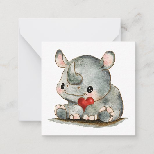 Little Rhino Flat Mitteilungskarte (Vorderseite)