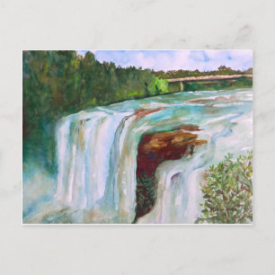 Little River Falls handgemalte Wasserfarbe Postkarte