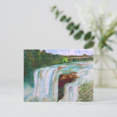Little River Falls handgemalte Wasserfarbe Postkarte (Stehend Vorderseite)
