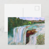 Little River Falls handgemalte Wasserfarbe Postkarte (Vorne/Hinten)