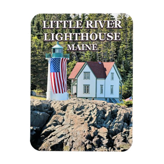 Little River Lighthouse, Cutler Maine Foto Magnet (Vertikal)