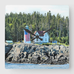 Little River Lighthouse, Maine Clock Quadratische Wanduhr